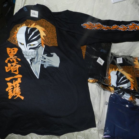 Bleach Ichigo Orange Flame 20th Anniversary Long Sleeve T-Shirt NEW/NWT - Picture 5 of 16